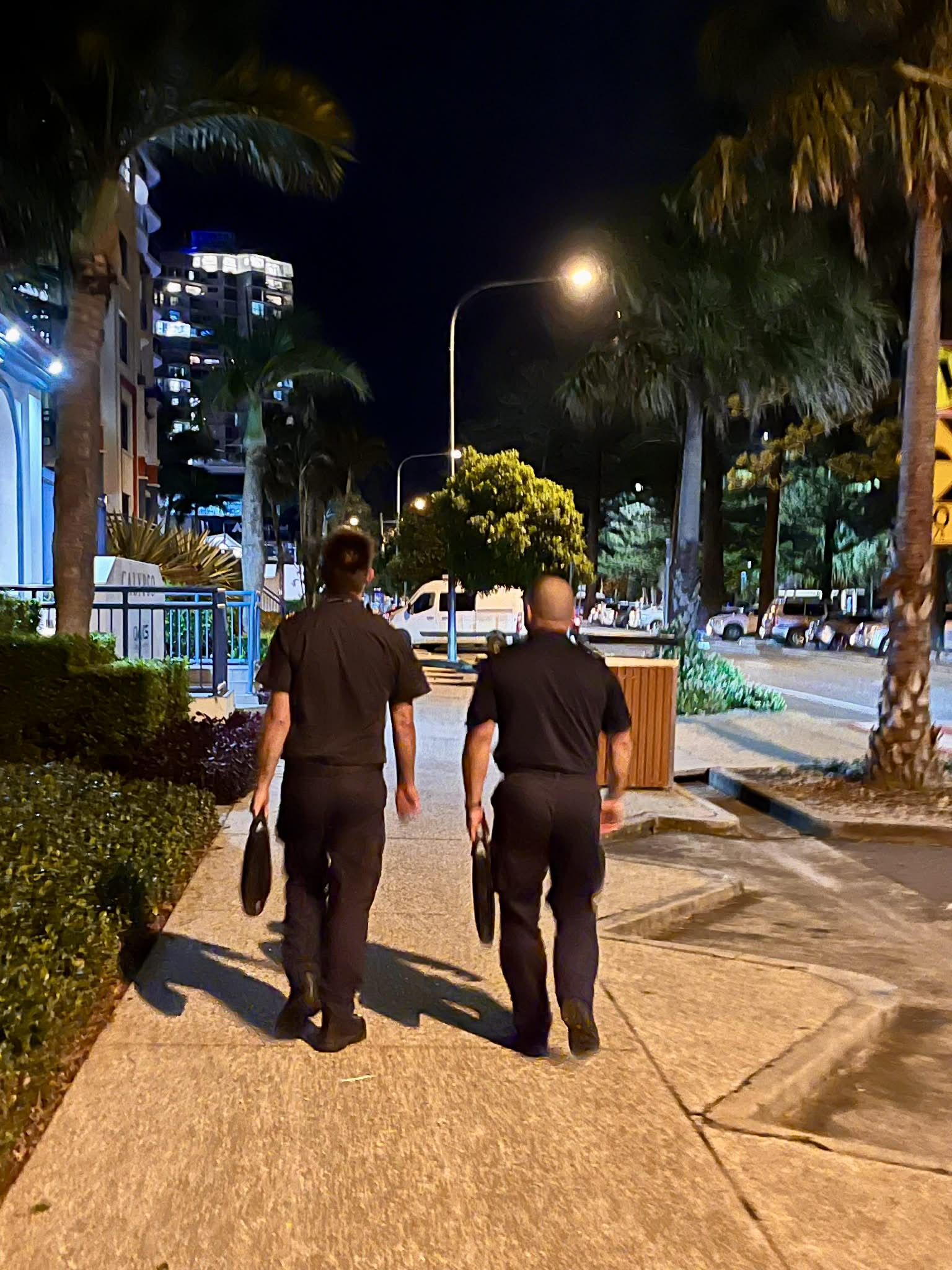 ABF officers walking the main street on their way to another job in the Northern Rivers region of NSW during the Operation ODIN 